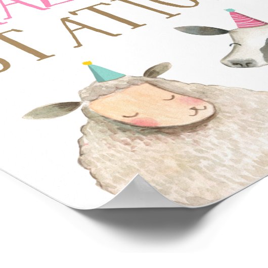 放牧ステーションファームアニマルズバーンガール誕生日 ポスター (角)