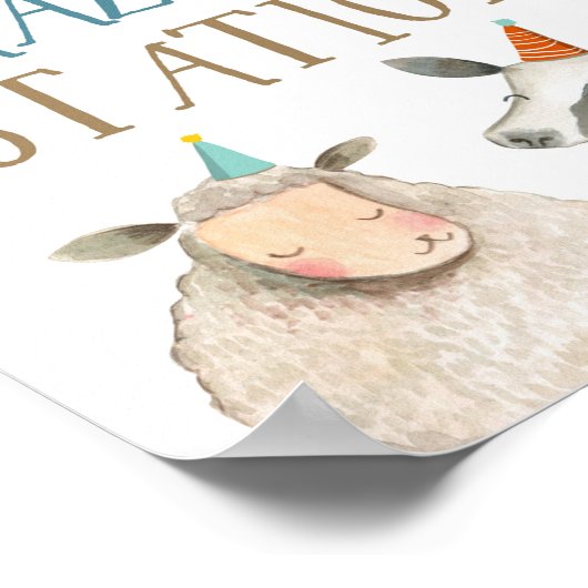 放牧ステーションファームアニマルズパンプキンボーイ誕生日 ポスター (角)