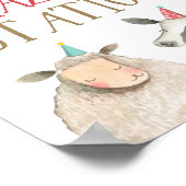 放牧ステーションファーム動物納屋周囲の庭ボーイ誕生日 ポスター (角)