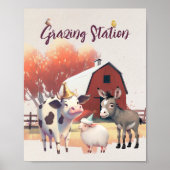 放牧ステーションファーム動物誕生日パーティポスター ポスター (正面)