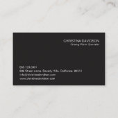 放牧プラッタの写真ショーケーモダンス 名刺 (裏面)