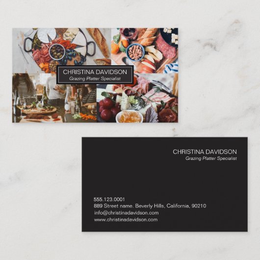 放牧プラッタの写真ショーケーモダンス 名刺 (正面/裏面)