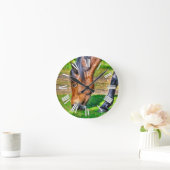 放牧ベイポニーウマ科のフォトホース愛好家 ラウンド壁時計 (ホーム)