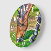 放牧ベイポニーウマ科のフォトホース愛好家 ラージ壁時計 (傾斜)