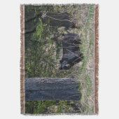 放牧野生動物ブラックベアーワイルドライフ写真 スローブランケット (正面縦)