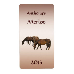 放牧馬動物ワインラベル ラベル