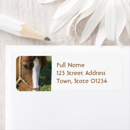 放牧馬荷車を引くリターン住所メーリングラベル ラベル (インサイチュ)
