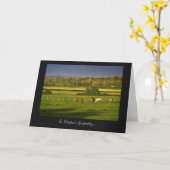 放牧馬/ポニー – 最も深い悔やみや弔慰 カード (黄色い花)