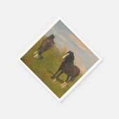 放牧馬(by Rosa Bonheur) スタンダードカクテルナプキン (角)