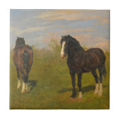 放牧馬(by Rosa Bonheur) タイル (正面)