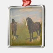 放牧馬(by Rosa Bonheur) メタルオーナメント (左)