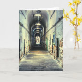 放置された建物の写真 ブランク カード (黄色い花)