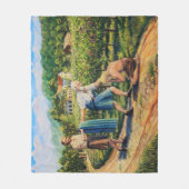 放蕩な息子、許し、ブドウ園、景色 フリースブランケット (正面)