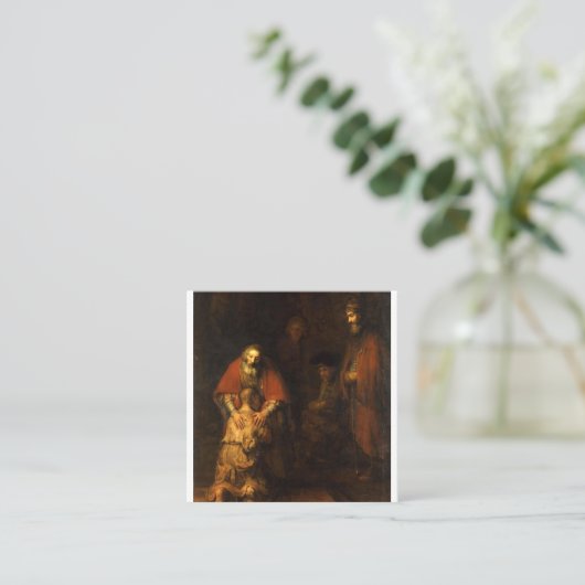 放蕩息子の帰還絵画 スクエア名刺 (スタンド正面)