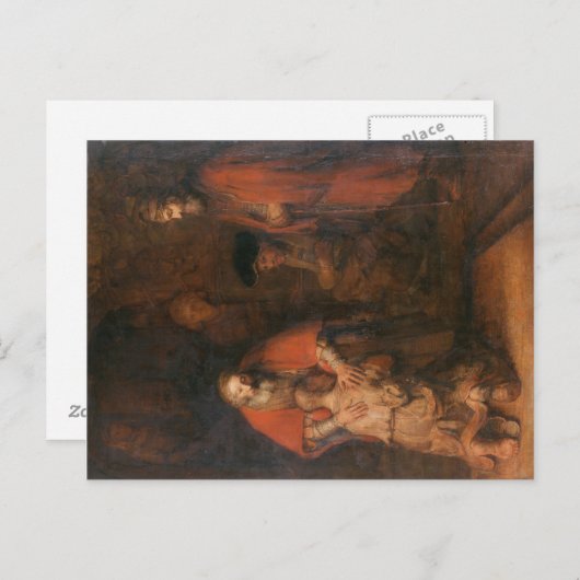 放蕩息子レンブラントの帰りのはがき ポストカード (正面/裏面)