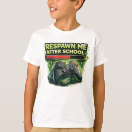 放課後にリスポーンしてね ゲーマー Tシャツ