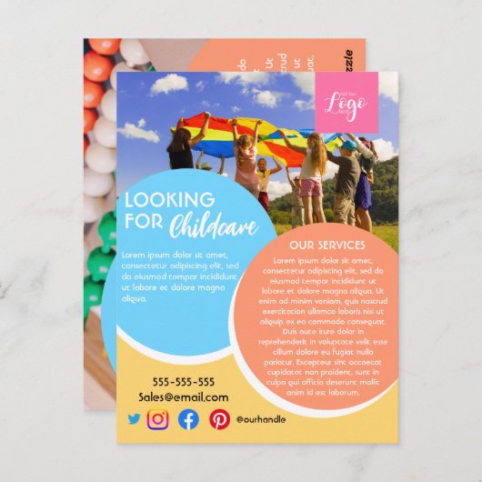 放課後のベビーシッターの保育生活の親切さ ポストカード (正面/裏面)