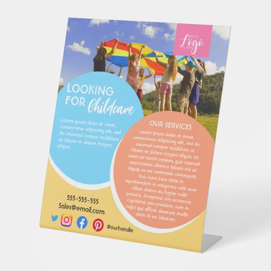 放課後のベビーシッターの保育生活の親切さ 台座サイン (正面)