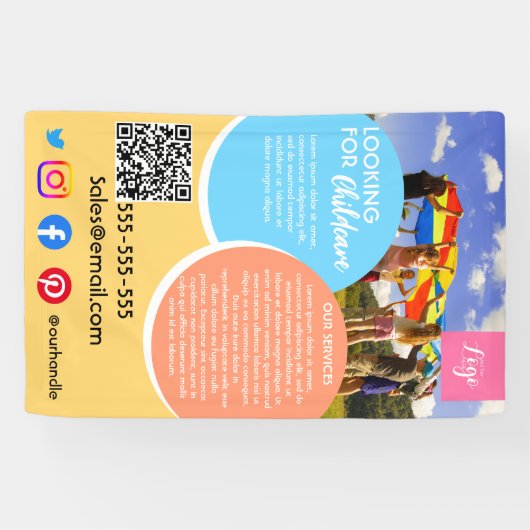 放課後のベビーシッターの保育生活の親切さ 横断幕 (横)