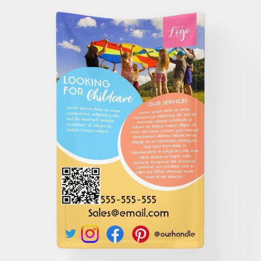 放課後のベビーシッターの保育生活の親切さ 横断幕 (縦)