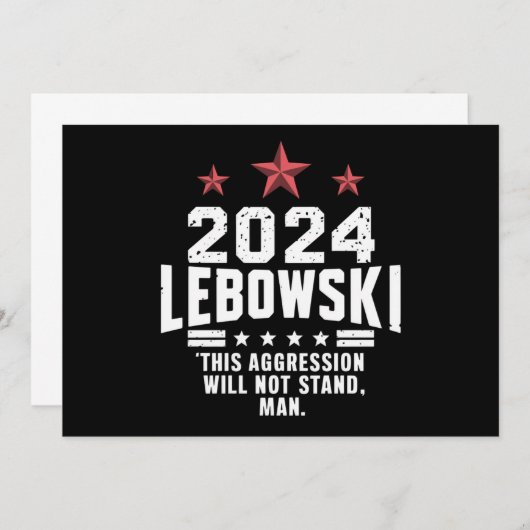 政おもしろい治的レボウスキー選挙投票2024 招待状 (正面/裏面)