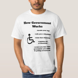 政府が車いすのTシャツをどのように使うか Tシャツ