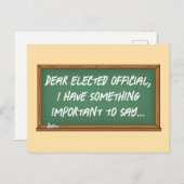 政府に対する選Chalkboardメッセージ ポストカード (正面/裏面)