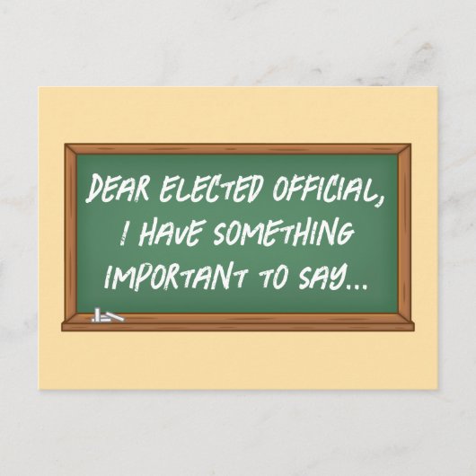 政府に対する選Chalkboardメッセージ ポストカード (正面)