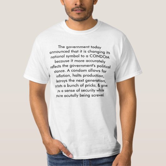 政府のコンドームのTシャツ Tシャツ (正面)