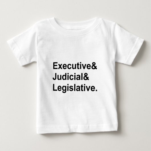 政府の三権分立 行政府 立法府 ベビーTシャツ (正面)
