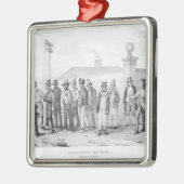 政府の刑務所の集団 メタルオーナメント (左)