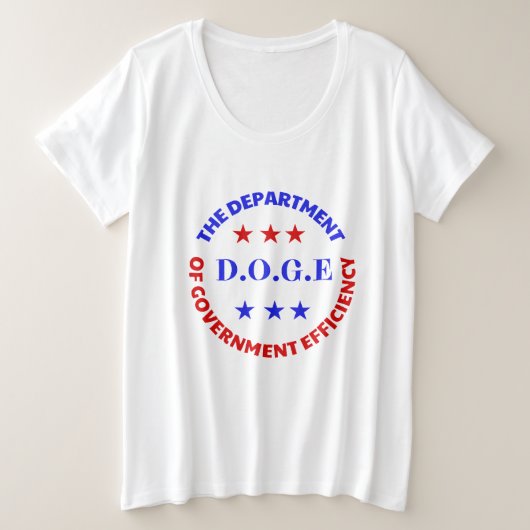 政府の効率化部門 プラスサイズTシャツ (デザイン正面)