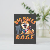政府の効率性の大きなボールdoge部門 ポストカード (スタンド正面)