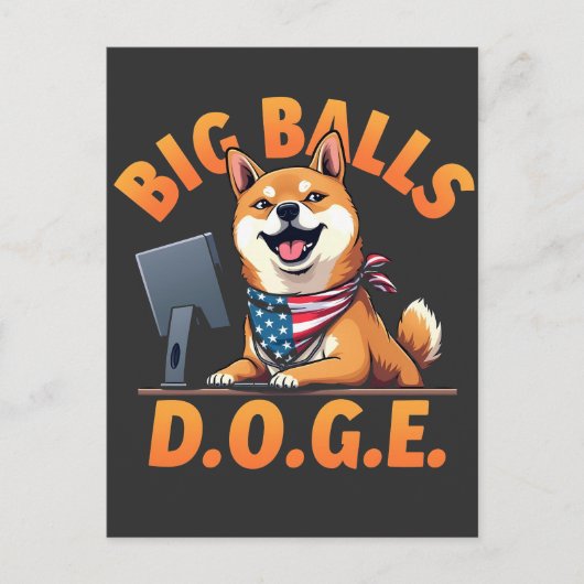 政府の効率性の大きなボールdoge部門 ポストカード (正面)