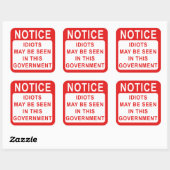 政府の愚か者、抗議の通知。 スクエアシール (シート)