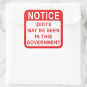 政府の愚か者、抗議の通知。 スクエアシール (バッグ)