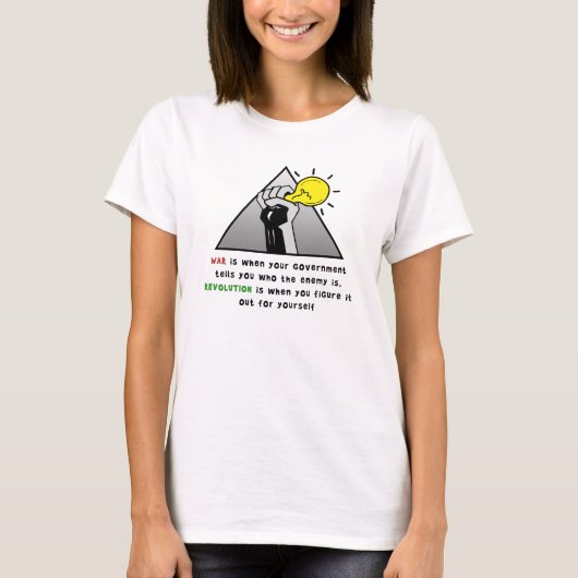 政府の暴政に対する結束の握り拳 Tシャツ (正面)