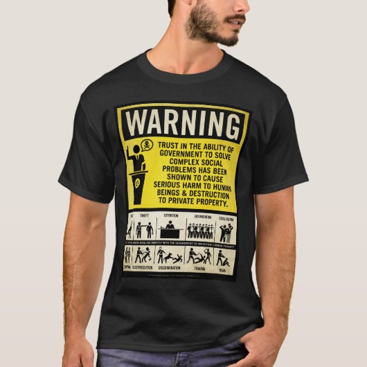 政府の警告のワイシャツ Tシャツ (正面)