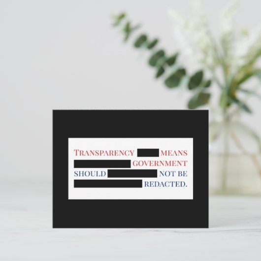 政府の透明性を取り消すことはできませんPos ポストカード (スタンド正面)
