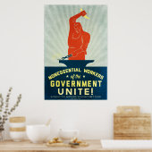 政府の非本質的な労働者の団結 ポスター (キッチン)