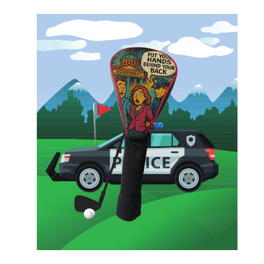 政府は君の後ろに手を置く ゴルフヘッドカバー