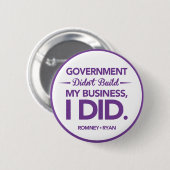 政府は私のビジネス紫色のボーダーを造りませんでした 缶バッジ (正面&裏面)