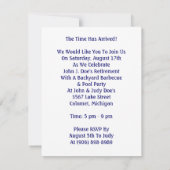 政府または軍の退職パーティー招待状 招待状 (裏面)