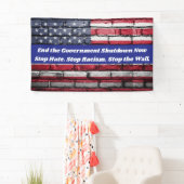 政府ストップの停戦抗議の集会のバナー 横断幕 (インサイチュ)