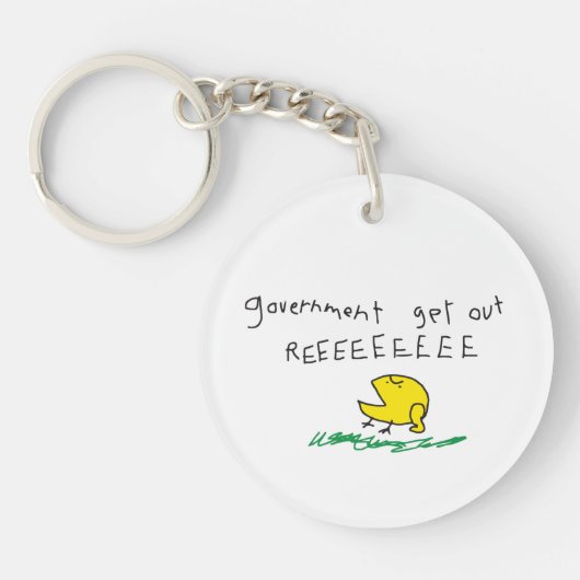 政府出て行け REE SNEKRIGHT ガズデン旗 キーホルダー (正面)