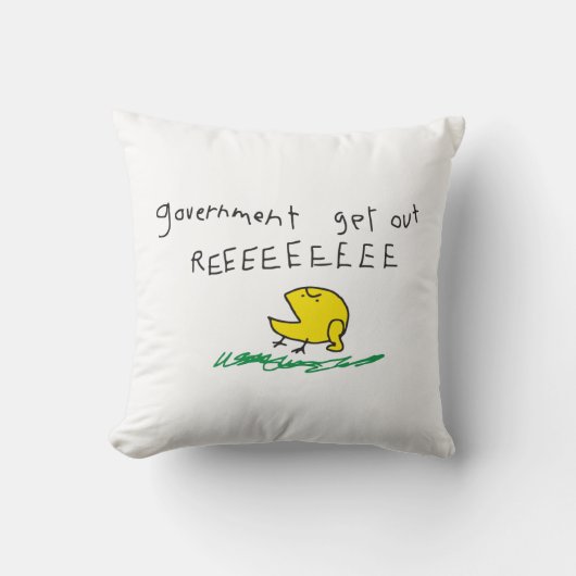 政府出て行け REE SNEKRIGHT ガズデン旗 クッション (正面)