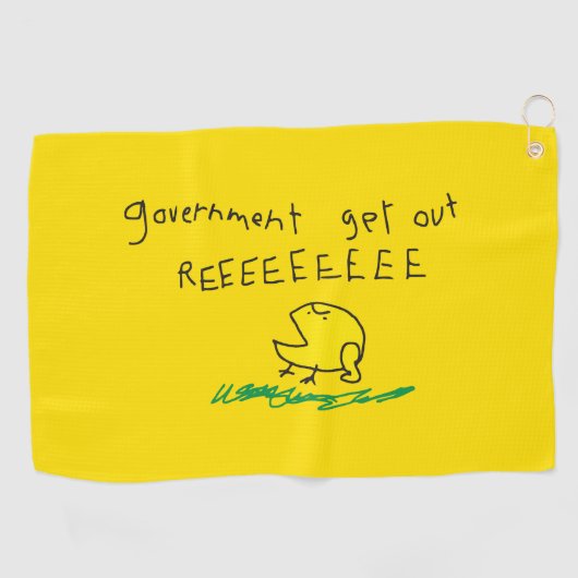 政府出て行け REE SNEKRIGHT ガズデン旗 ゴルフタオル (横)