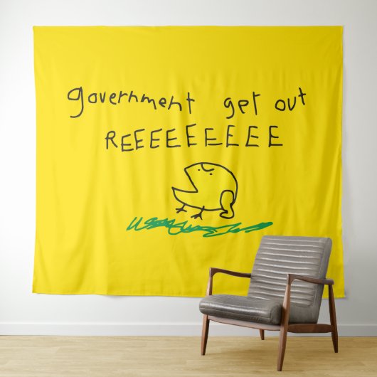 政府出て行け REE SNEKRIGHT ガズデン旗 タペストリー (インサイチュ(横))