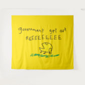 政府出て行け REE SNEKRIGHT ガズデン旗 タペストリー (正面(横))