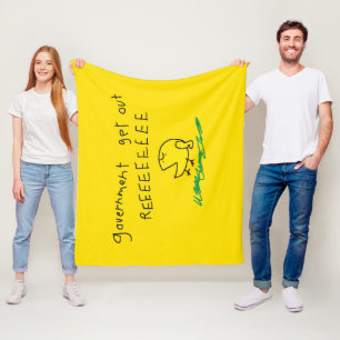 政府出て行け REE SNEKRIGHT ガズデン旗 フリースブランケット